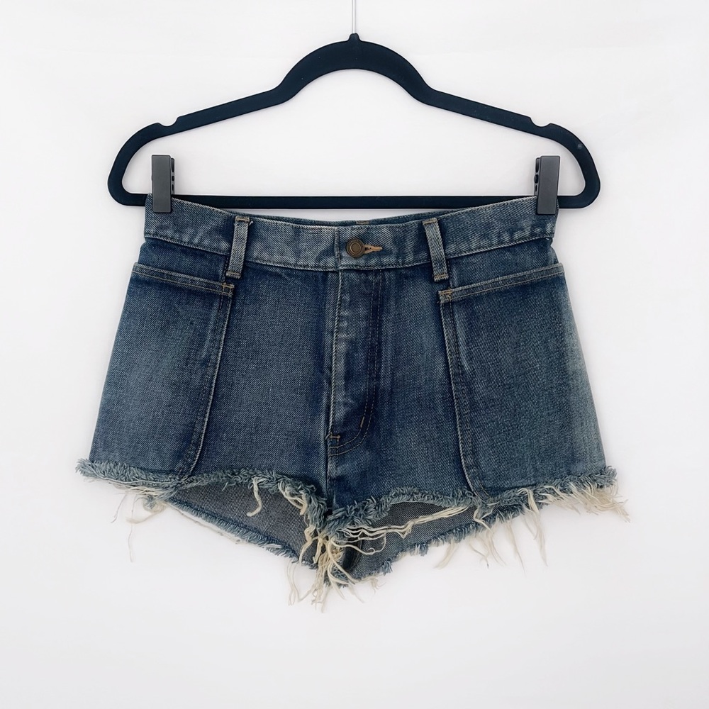 SAINT LAURENT - Frayed Denim Shorts - Size 26